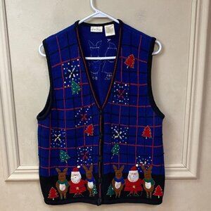 Vintage Bobbie Brooks Christmas Vest size XL